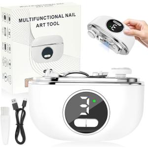 3-in-1 Electric Nail Clipper, 3-Speed Fingernail Trimmer for All Ages with 2 Clipper Ports for Thick Nails, Automatic Nail Clipper/Polisher/Grinder with Light Safe for Kids Adults Seniors & Weak Hands