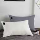 Grounding Pillowcase Queen Size for Better Sleep Includes 15ft Cord Earth Connect Grounded Bedding Pad Grounding Pillowcases Therapy(White, 20x30in)