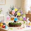 2 x 12 Pcs Easter Ornaments Plush Bunny Easter Tree Ornaments Bunny Hanging Decorations Rabbit Butt Ears Rabbit Decor