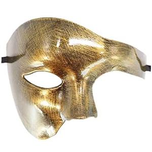 Phantom of The Opera Masquerade Mask Half Face Venetian Mardi Gras Party Mask Gold