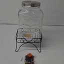 2 Gallon Glass Beverage Dispenser with Stand and Lid, 18/8 Stainless Steel Spigot - Glass Drink Dispensers for Parties - Mason Jar Drink Dispensers with Lids