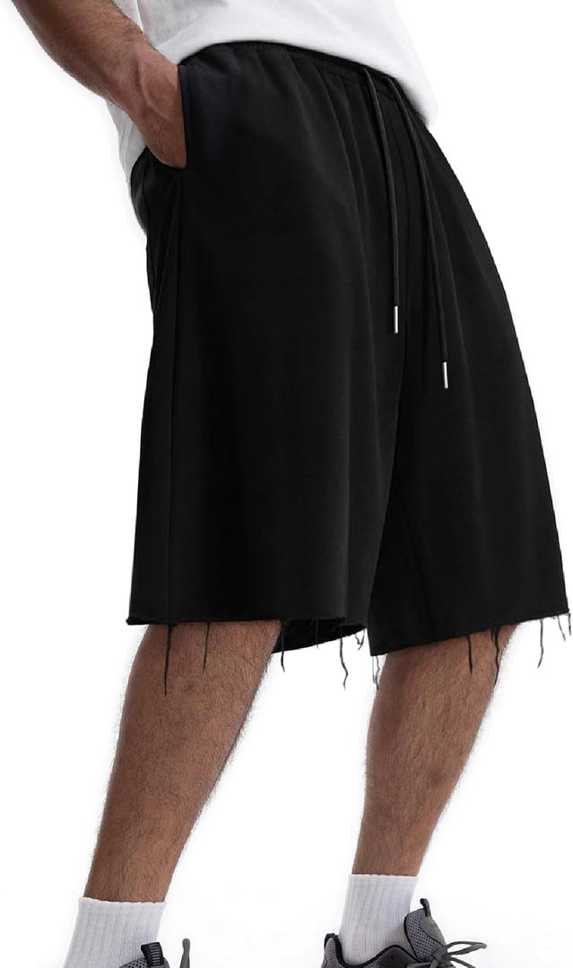 Men's Baggy Sweat Shorts Cotton Workout SweatShorts with Pockets 2026, XL 