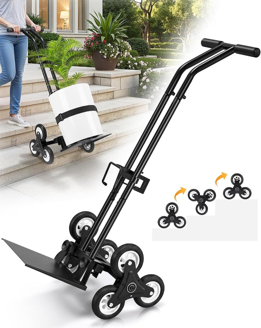 AugFir Plant Stair Climbing Dolly, 198 LBS Heavy Duty Plant Caddy with Wheels, Portable Hand Truck Plant Dolly Cart on Wheels for Moving Planters Pots and Household Objects