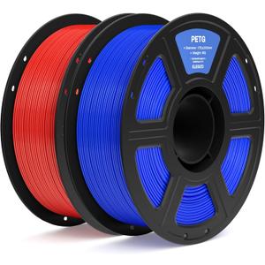 ELEGOO PETG Filament 1.75mm Red & Blue 2KG, 3D Printer Filament Dimensional Accuracy +/- 0.02 mm, 2pcs 1kg Spool(2.2lbs) Fits for Most FDM 3D Printers