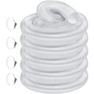 4" x 50' Heavy PVC Dust Collection Hose,Flexible Clear Debris and Fume Collection Hose with Stainless Steel Hose Clamps for Dust Collectors with 4" Ports, Ideal for Shop Vacuums