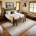 Soft Antelope Rug 4x6 Ft, Animal Print Rugs for Living Room Bedroom, Non-Slip TPR Backing for Hardwood Floors, Machine Washable & Easy to Clean, Pet Friendly Carpet for Kids, Brown, White