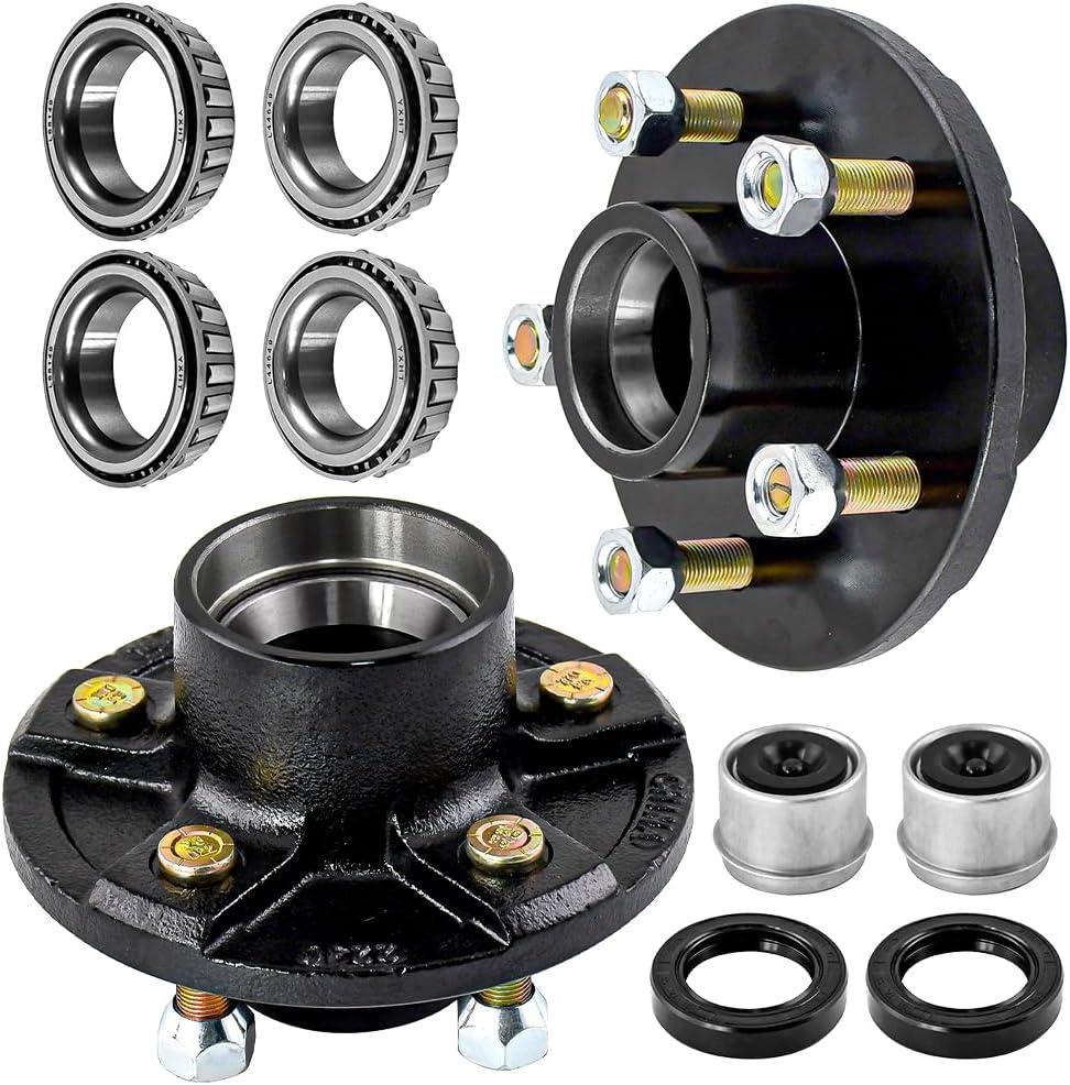 5 Lug Trailer Hub for 3500 lbs,5x5 Trailer Hub Kit fits 1"-1/16" Axle,Heavy Duty 5 Lug Boat Trailer Hubs, Trailer Idler Hub for Multi-Axle Trailers