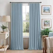 YoungsTex  Blackout Linen Curtains 84 Inch Length for Living Room, Rustic Thermal Insulated Drapes Room Darkening Window Treatments with Grommet for Bedroom, 2 Panels, 52 X 84 Inch