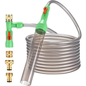 ZZM Fish Tank Cleaning Tools, Aquarium Water Changer Kit, Siphon Fish Tank Vacuum Gravel Cleaner, Universal Water Pump Accessories for Aquarium Quick Water Change (50ft)