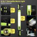 2 Pack Rechargeable LED Work Light, 3000LM Portable Mechanic Light with Magnetic Base, Hanging Hooks & Clamps, 4 Modes Under Hood Work Light with Red SOS for Car Repair, Garage