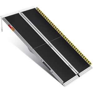 VNN Portable Wheelchair Ramp 5FT, Non-Slip Aluminum Folding Handicap Ramp, Door Threshold Wheelchair Ramps for Home, Wheel Chair Ramp for Home Steps (5FT (Usable height 5-15 inch))
