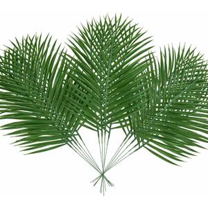 14Pcs Artificial Palm Leaves, 20.4" Outdoor Faux Palm Fronds Fake Tropical Palm Leaves For Palm Sunday Flower Arrangement Wedding Birthday Party Home Spring Summer Decor
