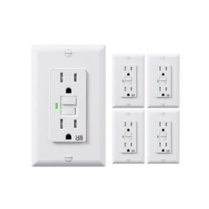 DEWENWILS 5 Pack 15 Amp GFCI Outlet, Self-Test GFI Receptacles with LED Indicator, Tamper Resistant & Weather Resistant, Wallplate and Screws Included, UL Listed, White