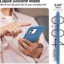 AOTESIER Compatible With iPhone 12 and 12 Pro Case 6.1 Inch, Silky Touch Premium Soft Liquid Silicone Rubber Anti-Fingerprint Full-Body Protective Flexible Bumper (Azure Blue)