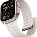 Suitisbest Compatible with Apple Watch Bands for Men 44mm 45mm 46mm 49mm 42mm Women, Silicone Magnetic Sport Loop Strap for iWatch Ultra 3 2 Series 11 10 9 8 7 6 5 4 3 SE3 (Starlight)