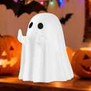 3 x Halloween Ghost Figurine - 3.15IN Funny Finger Ghost, Cute & Spooky Halloween Decor for Desktop, Indoor Christmas Decorations & Home Decor Gift for Friends(White)