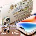 luolnh Compatible with iPhone 15 Case,for Women Girls,Shockproof Clear Floral Pattern Hard Back Cover for iPhone 15 6.1" 2023 -Barley Flower