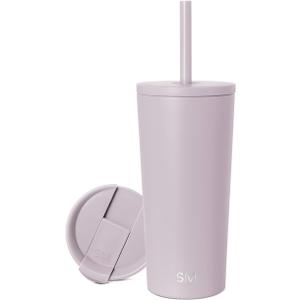 Simple Modern Insulated Tumbler with Lid and Straw | Iced Coffee Cup Reusable Stainless Steel Water Bottle Travel Mug | Gifts for Women Men Her Him | Classic Collection | 20oz | Lavender Mist