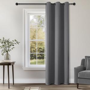 ChrisDowa Blackout Curtains 84 inches Long for Bedroom - Grommet Thermal Insulated Room Darkening Curtains for Living Room (1 Panel, Grey, 42 x 84 Inch)