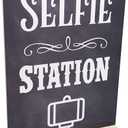 Selfie Station, Photo Booth, Prop, Sign - Birthday Party, Wedding Dcor, Sign Freestanding Table Sign - Now with Black Plastic Feet