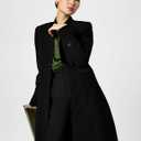 Halston Women's Long Collarless Suiting Jacket 12