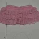 SHENHE Women's Lace Mini Skirts Y2K Low Rise Layered Ruffle Flowy Summer Casual Mini Skirt (Medium, Pink)