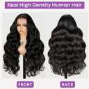 Lace Front Wigs Human Hair Body Wave, Natural Black, 24 inch | Human Hair