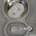 Dog Bowls, Cat Food and Water Bowl Set with Water Dispenser and Stainless Steel Bowl for Cats and Small Dogs - Grey