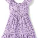The Children's Place,Short Sleeve Fashion Dress (Lavender Tea) Small