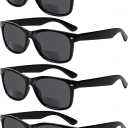 4 Pack Bifocal Reading Glasses Grey Lens Spring Hinge Outdoor Sunglasses Fashion Bifocal Sun Readers for Men Women