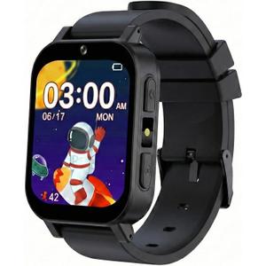 T TICCI Kids Smart Watch for Boys Girls - 1.83" HD Touch Screen, 500mAh Long Battery, Fast Type-C Charging, Games Camera Music Pedometer Torch, Educational Toys for Ages 4-12 Birthday Gift (Black)