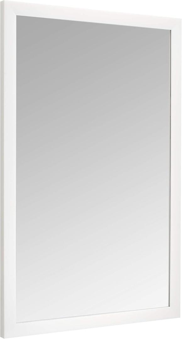 Basics Rectangular Wall Mount Mirror 24" x 36", Standard Trim, White