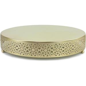 Cake Stand, Metal Round Cupcake Dessert Stand Cake Display Holder Cookies Fruit Serving Tray Decor for Wedding Party Birthday Baby Showers Anniversary (14in, Gold)