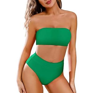 Pink Queen Women's Removable Strap Wrap Pad Cheeky High Waist Bikini Set Swimsuit Medium