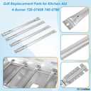 Replacement Kit for Kitchen Aid 720-0745B 740-0780 860-0012 720-0745 720-0745A, 7MM Solid Stainless Steel Cooking Grates, Burners and Heat Plates for Kitchenaid Grill Replacement Parts