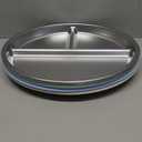 BUSOHA 3 Pack Stainless Steel Kids Plate with Suction - 8.1 Divided Toddler Baby Plates with Silicone Sleeves Non-Slip 2-in-1 Anti Breakage Metal Toddler Bowls Microwave Dishwasher Safe (Green + Beige + Light Blue)