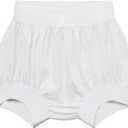 Adult Diaper Cover, Leakproof Waterproof Reusable Plastic Pants Noiseless & Comfortable Protection for Men and Women (White)