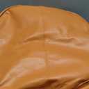 HIGOGOGO Round Stuffed Pouf Ottoman, Pu Leather Poufs with Foam Chunk Filling, Furry and Fluffy Pouf Foot Stool Storage Ottoman, 20 X 15 Floor Poufs Foot Rest for Living Room,Brown