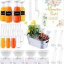 36 Pcs Mimosa Bar Supplies Includes Galvanized Tub 1L Carafe with Lid Champagne Glasses White Bowl Mimosa Bar Sign Chalkboard for Summer Baby Shower Party Supplies(Stemless,Clear), 10.24 inches x 9.84 inches