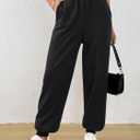Trendy Queen Womens Sweatpants Baggy Athletic Joggers with Pockets Lounge Pants (Black, S)