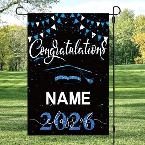 5 x Graduation Flags Personalized 2026, Graduation Garden Flag Double Sided Class Of 2026, Congrats Grad Garden Flags For Outside Yard Decoration, Size 17.7in*11.8in