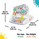 Bright Starts Learn-to-Sit Baby Floor Seat, 2-Positions Grow with Infant, Portable Baby Chair, Includes Sensory Toys, Unisex, 4-12 Months, Playful Paradise