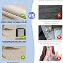 100% Blackout Linen Curtains for Bedroom 59x118Inch, Temporary No Drill Cuttable Magnetic Khaki Black Out Window Cover, Removable Window Shades and Blackout Blinds for Bedroom, Nursery, RV