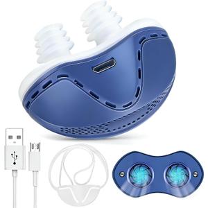Anti Snoring Devices, Electric Anti Snoring Device, Effective Snoring Prevention, Sleep Apnea Devices for Men and Women, Adjustable Wind Speed, Suitable for All Nose Shapes, Blue