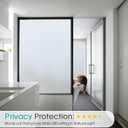 Coavas Window Privacy Film Frosted Glass Static Clings, Decorative Bathroom Door Privacy Film Day and Night, Heat UV Blocking Anti-Glare Frosting Stickers Renter Non-Adhesive, 23.6 x 78.7 Inch, Pure