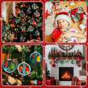 Chunful 72 Pcs DIY Wooden Crafts to Paint 3D Unfinished Paint Your Own Ornaments Wood Hanging Cutouts Blank Hollow Wood Slice for DIY Craft Projects, Winter Holiday Decorations