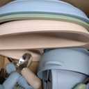 24 Pack Silicone Baby Feeding Set Baby LED Weaning Supplies Includes Suction Divided Plates Soft Bowl Spoons Forks Adjustable Bib Snack Cup and Straws(Gray Blue, Army Green, Beige)