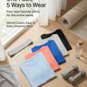 Real Essentials 5 Pack: Women's Short Sleeve T-Shirts Workout Tops Fitness Pilates Gym Activewear Athletic (L)