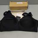 Seamless Wireless Bra for Women with Support - No Underwire Full Coverage Push Up Bras (Black, S)