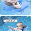Mambobaby Float with Canopy Size Improved Non Inflatable Infant Baby Pool Float Smart Mambo Float Swim Trainer Baby Swim Float Mambo Baby Float Solid Air Free Water Waist Swimming Ring Sealion Blue